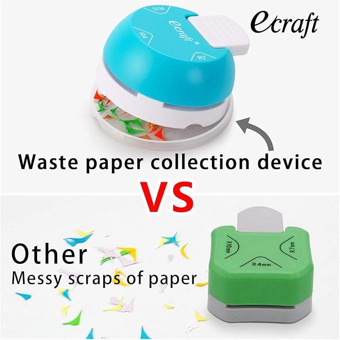 Ecraft 4-in-1 Paper Cutter - 12" Paper Trimmer Multi-Function Scrapbooking Tool & Paper Corner Rounder Punch 3 in 1 (R4mm, R7mm, R10mm)