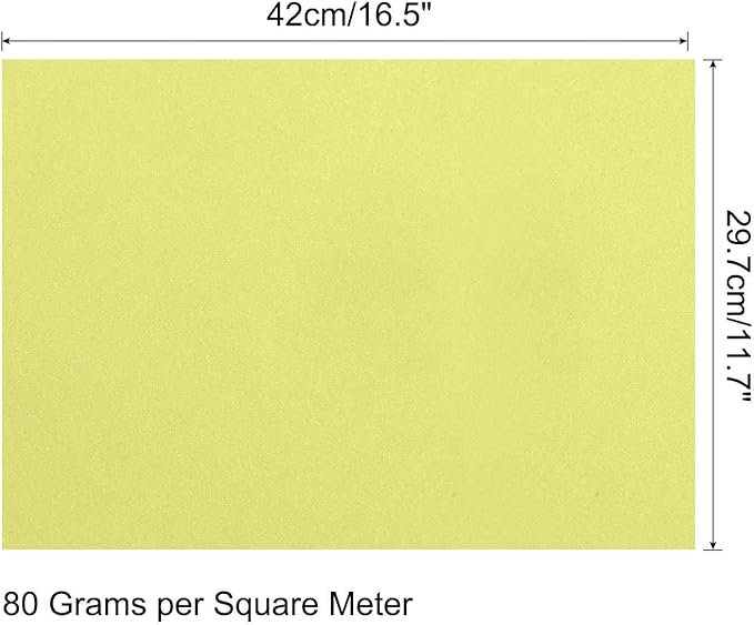 MECCANIXITY 25 Sheets Colored Copy Paper 16.5 x 11.7 Inch Printer Paper 80gsm Light Yellow for Office Printing, Document Copying, Invitations, Forms, Art Projects