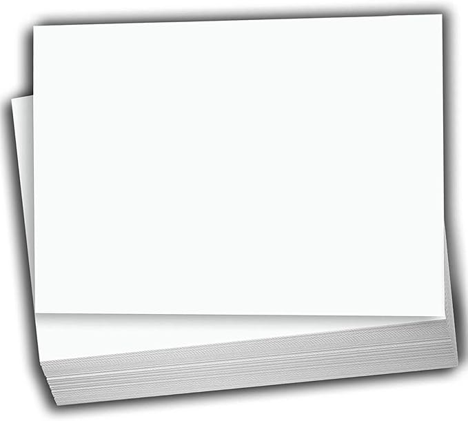Hamilco White Cardstock Index Cards – 5" x 8", 80 lb Cover, Blank Printable Note & Study Cards, Smooth Finish, 100 Pack