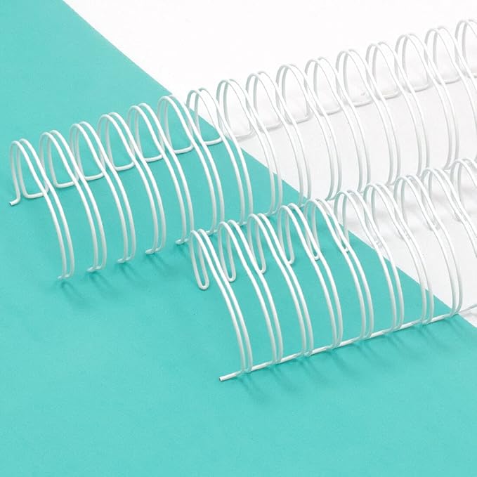 Craftelier - Set of 2 Double Ring Spiral Binders for Albums, Notebooks, Diaries or Calendars | Ideal for Scrapbooking and Other Crafting Projects | Ø 3.81 cm (1.5") - White Colour
