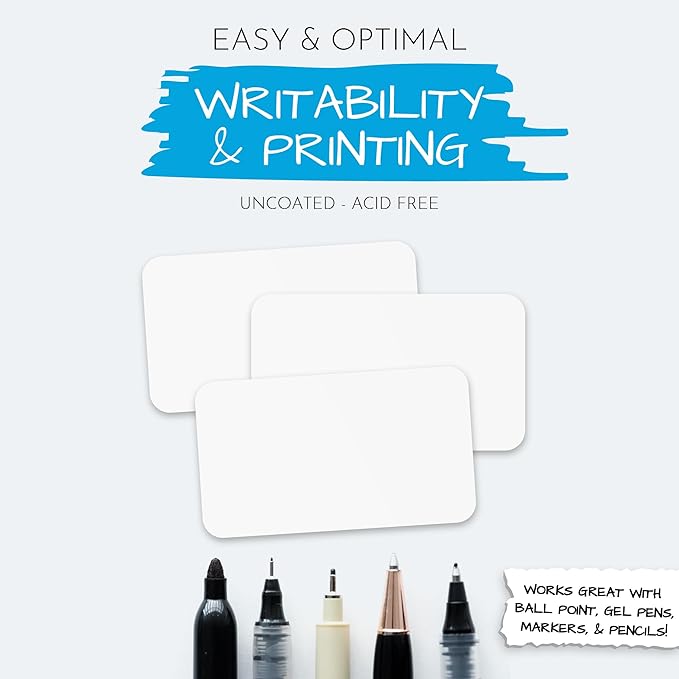 Home Advantage Blank Business Cards, Mini Message Index Word Cards (100)