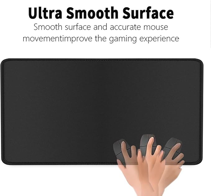 Large Mouse Pad for Desk - Gaming Mouse Pad with Stitched Edges, Anti-Slip Base for Keyboard and Mouse(Black, 31.5L x 15.8W inches)