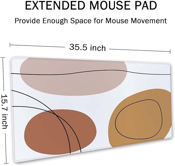 SSIOIU Boho Pastel Painting Cute XXL Waterproof Mousepad - Extended, Extra Large Size 35.5x15.7 in - For Work, Game, Office, Home