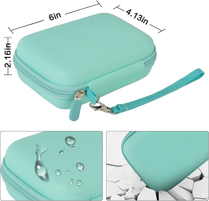 Comecase Case Compatible with Nelko P21/ for Phomemo D30 D35 Label Maker Machine, for JADENS D11/ for SUPVAN Mini Labeler Sticker, Labler Maker Storage for Tape&Accessories - Green