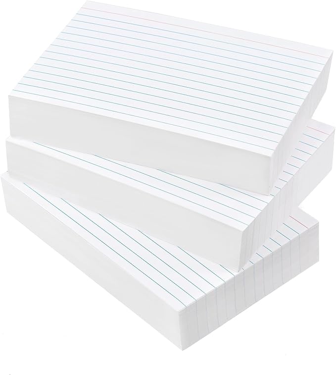 300 PCS Index Cards 4x6 Ruled - Goefun White Lined Note Cards 4 x 6 Flashcards for Studying, Note Taking and To Do List