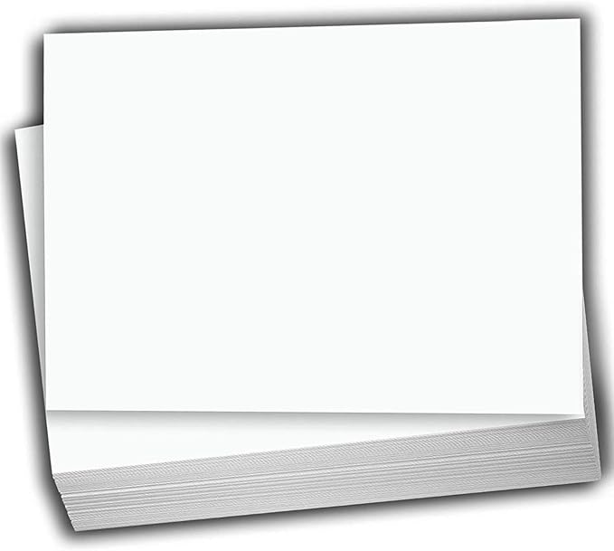 Hamilco White Cardstock Thick Paper - Flat 4.5" X 6.25" A6 Blank Index Flash Note & Post Cards - 80 lb Card Stock for Printer - 100 Pack (Bright)