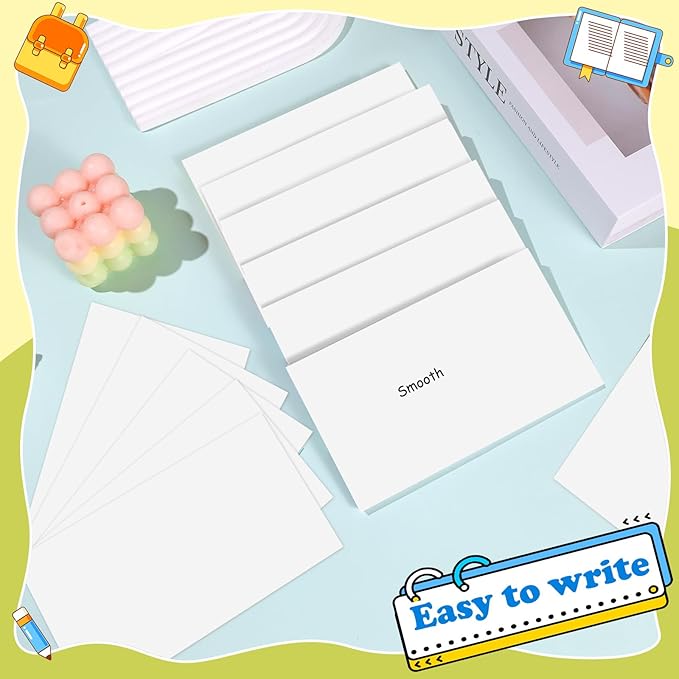 240 Count White Blank Index Cards 3x5 Inch Flash Cards Flashcards Heavyweight Note Cards for Studying School Office Supplies