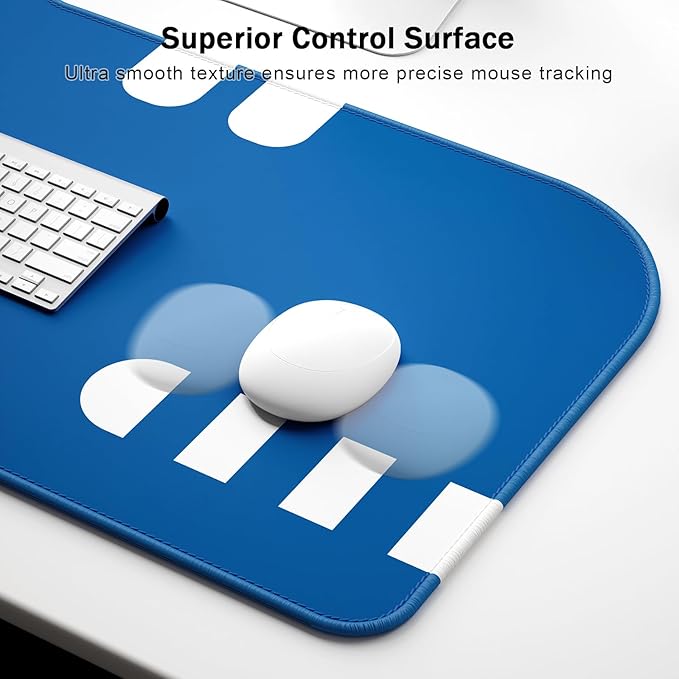 Dapesuom Large Gaming Mouse Pad, Extended Mouse Mat with Stitched Edges, Anime Cat Keyboard Pad with Non-Slip Base, Big XXL Desk Mats for Gamer, Laptop, Computer, Desktop, 29.5 x 15.9in， Dark Blue