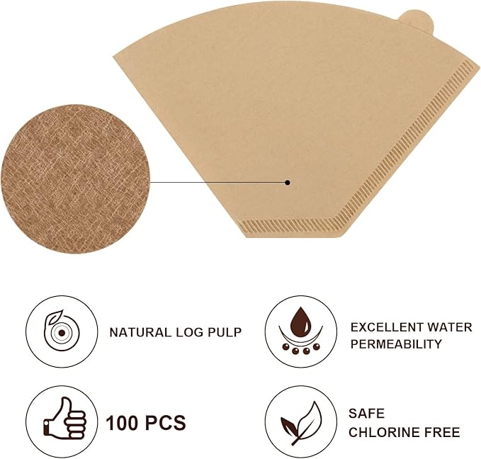 Coffee Filters #4 Compatible with Technivorm Moccamaster Coffee Maker, 100 Pcs Cone Filters for Technivorm Moccamaster 8-10 Cup KBT KBGV KB