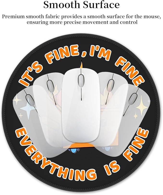 Funny Mouse Pad for Desk, Cute Office Decor for Women, Dumpster on Fire Small Mousepad with Non-Slip Rubber Base, Travel Round Computer Mouse Pads for Laptop Desk Accessories Office Supplies