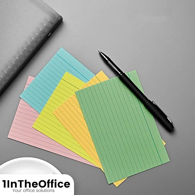 1InTheOffice Pastel Colored Index Cards 4x6, 600 Pack
