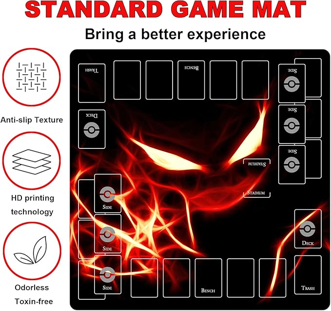 2Player mat Playmat Mat for Game Card Card Game Square Desk Mat for Gamer, Office Home, 60x60cm/23.6x23.6inch