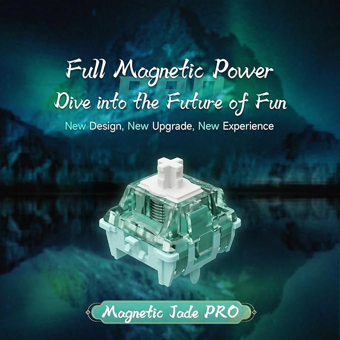 Gateron Magnetic Jade Pro Keyboard Switches, Linear Factory Pre-lubed Freely Setting Pre-Travel 20mm Longer Spring Key Switches Only for Magnetic Gaming Keyboard(108PCS)