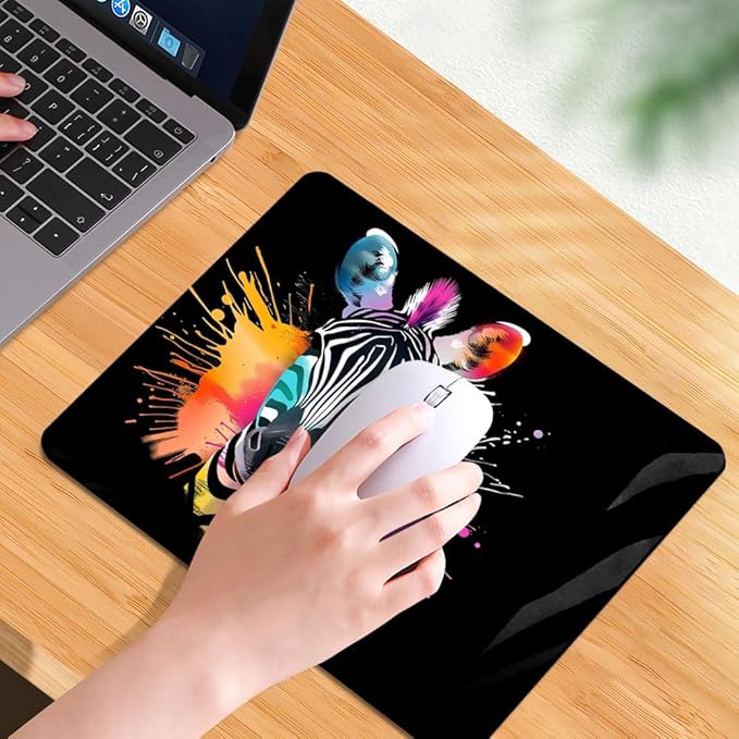 Square Mouse Pad Colorful Zebra-1,Gaming Mouse Pads for Desk,Soft Computer Waterproof Non-Slip Mouse Mat