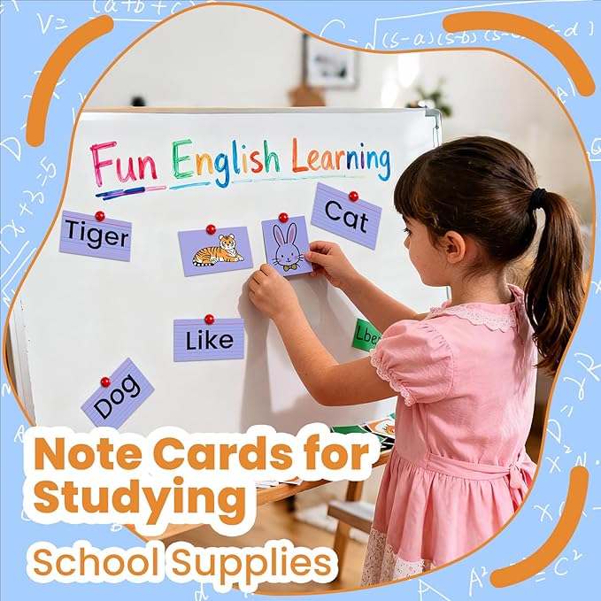 300PCS Index Cards 3 x 5 Inch, Purple Flash Cards, Lined Flashcards Notecards, Flash Cards for Studying, Ruled Front and Blank Back, Note Cards for Office, Home and School