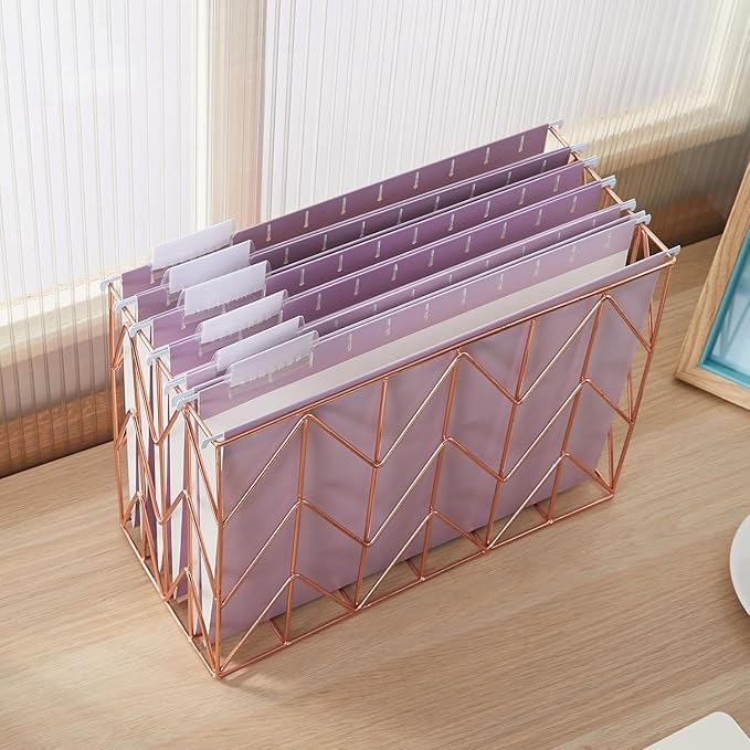 6 Pack Gradient Hanging File Folder Letter Size Reinforced Hanging Folders with 1/5-Cut Adjustable Tabs File Folders for Filing Cabinet Organizer for Office Home Medical Charts, Purple