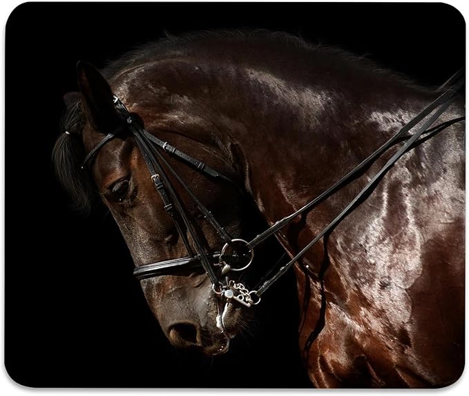 Elegance of The Arabian Horse Anti-Slip Rubber Base Gaming & Office Mouse Pad with Stitched Edges 9.5 x 7.9 Inch, Durable Smooth Fabric Surface Desk Mat