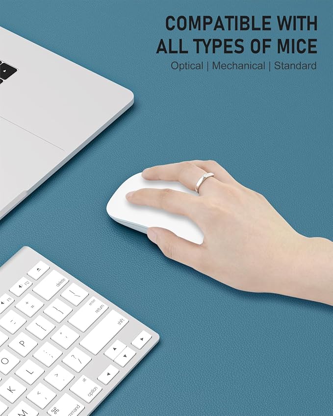 Desk Pad, 30" x 14" PU Leather Non-Slip Desk Mat Large Mouse Pad for Desktop, Waterproof Laptop Computer Writing Mat for Office, Home, Work, Gaming, Dark Blue