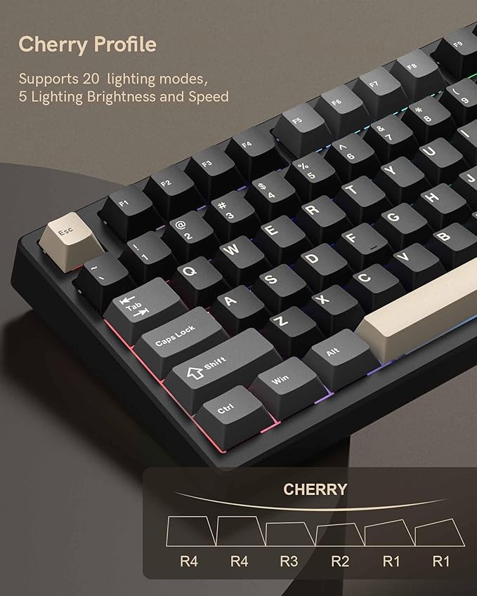Keymatic M98 Wireless Mechanical Keyboard w/Screen & Knob, 96% Gaming Keyboard BT/2.4G/USB-C, Hot Swappable Custom Gaming Creamy Keyboard,with 8000mAh Battery