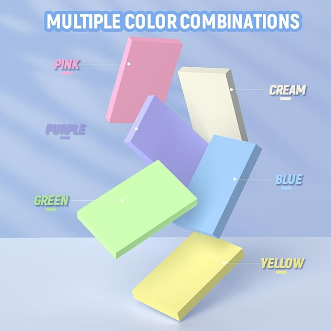 Colored Blank Index Cards 3x5, 600 Pcs 3x5 Index Cards, Double-Sided Blank Flash Cards, Heavy Bright Note Cards 3 x 5, 6 Colors Flashcards for Studying, Colored Notecards for Office, School, and Home