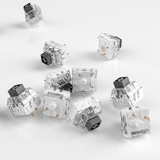 Kailh Box Black Switches for Mechanical Keyboard,3-Pin 60gf Linear/Factory Lubed/Dust&Waterproof Switches(Kailh Box Black,72Pcs)