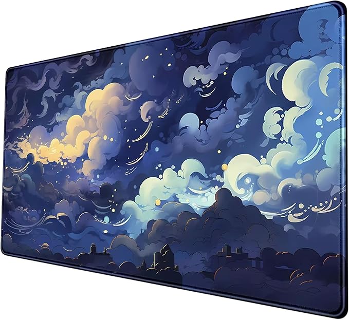 Pastel Large Mouse Pad Blue Desk Mat Aesthetic Sky Kawaii Gaming Mouse Pad XXL Keyboard Computer Mat Cute Desk Decor Office Gift 31.5 X15.7 in