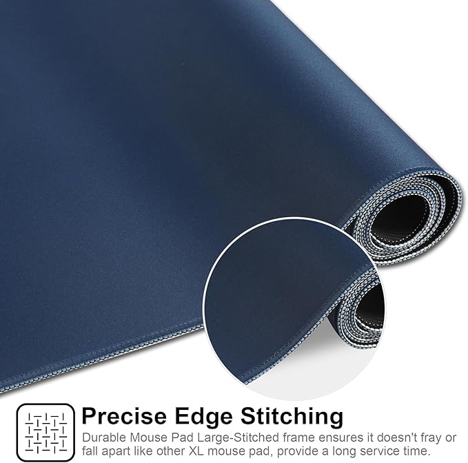 Gaming Mouse Pad,Large Mouse Pad Size 31.5x11.8 Thickness 0.12 inches,Premium-Textured Non-Slip & Waterproof Computer Mousepad with Stitched Edges for Gaming,Office & Home-80x30 Darkblue012