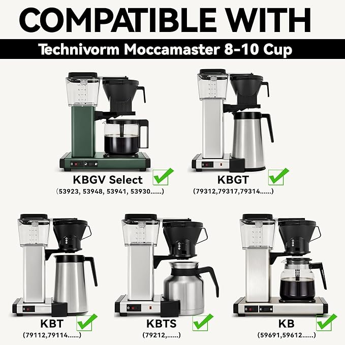 Coffee Filters #4 Compatible with Technivorm Moccamaster Coffee Maker, 100 Pcs Cone Filters for Technivorm Moccamaster 8-10 Cup KBT KBGV KB