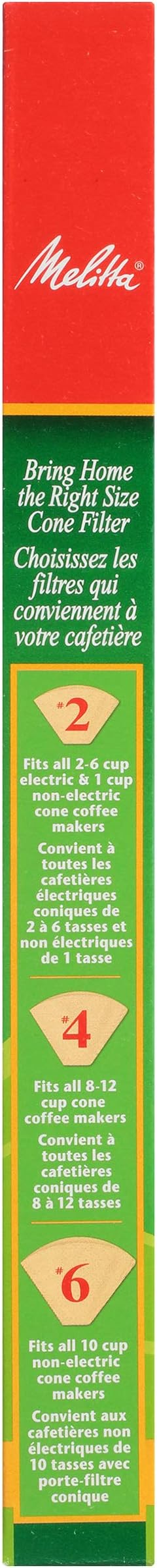 Melitta #6 Cone Coffee Filters, Unbleached Natural Brown, 40 Count (Pack of 12) 480 Total Filters Count - Packaging May Vary