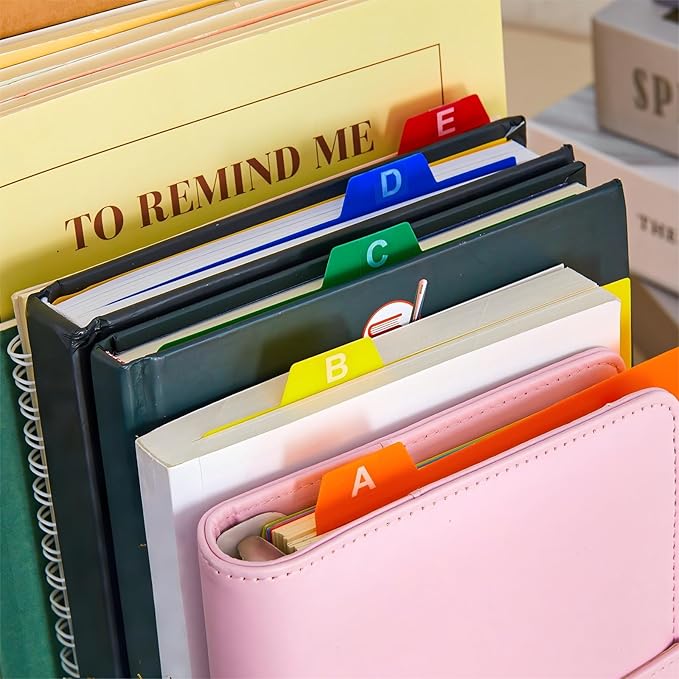 Lewtemi 50 Pcs Index Card Dividers 4 x 6 Inch Index Card Dividers with Cards Guides with 2 Pcs A-Z Alphabet Number Stickers for Recipe Cards Office Business (Assorted Color)