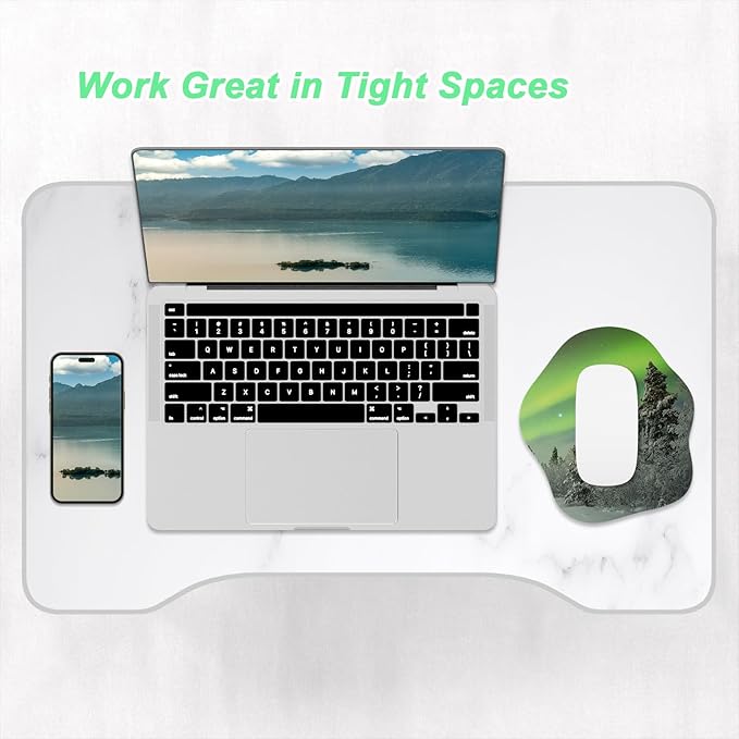 Rimilak Small Mouse Pad 6.5 x 7 Inch, Takes up Wrist and Mouse Space, Waterproof Compact Mini Mouse Mat for Laptop Computer Wireless Mouse Keyboard Home Office Travel,Green Light