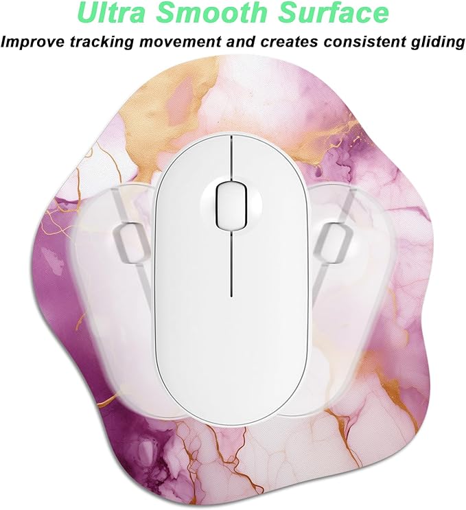 Rimilak Small Mouse Pad 6.5 x 7 Inch, Takes up Wrist and Mouse Space, Waterproof Compact Mini Mouse Mat for Laptop Computer Wireless Mouse Keyboard Home Office Travel,Purple God Marble