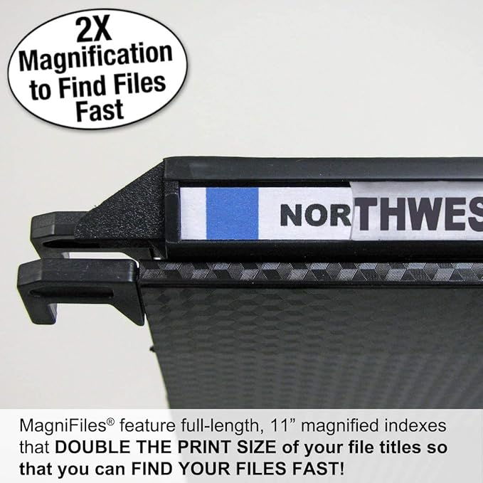 Ultimate Office MagniFile Extra-Capacity Hanging File Folders, 2" Box-Bottom, Letter Size, Feature Wrap-Around Bungee Security Cord (Set of 8)