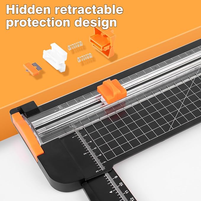 ZEQUAN Paper Cutter 18 inch, 18" Cut Length Large Paper Trimmer Slider for Craft Scrapbooking Cardstock, 3pcs Blade