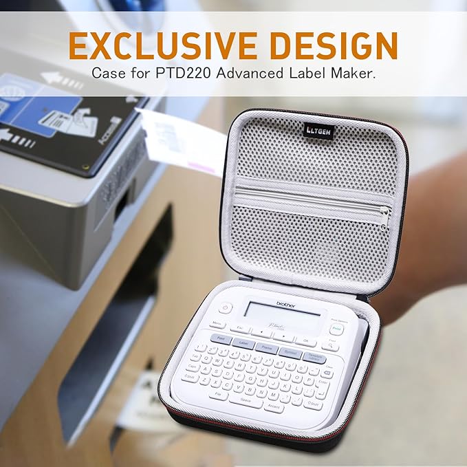 LTGEM Case Compatible with Brother P-Touch PTD220 / PTD210 / PTD200 Home/Office Everyday Label Maker, Blue(Case Only)