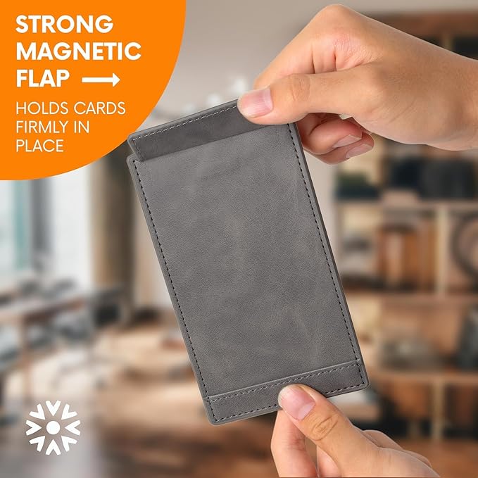 Notsu Note Card Holder | Minimalist 3x5 Inch Index Card Holder Handheld Case in Premium Gray Vegan Leather with 25 To Do List Notecards