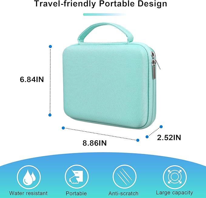 BOVKE Travel Case for LetraTag 200B Bluetooth Label Maker, LetraTag Wireless Compact Label Printer Holder with Extra Space for Letratag Refills Label Tapes and Spare Batteries, Daydream Blue