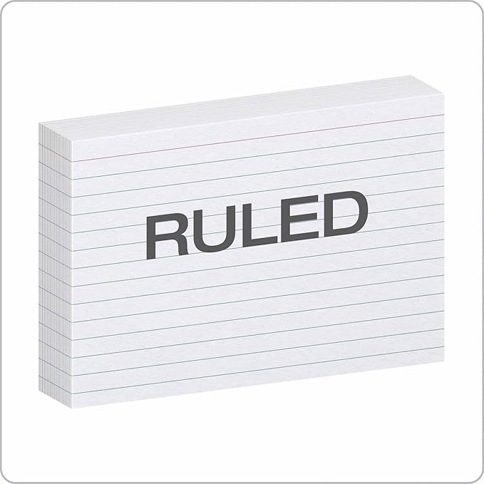 Oxford 41 (1000 PK) Ruled Index Cards, 4" x 6", White, 1,000 Cards (10 Packs of 100) (41)
