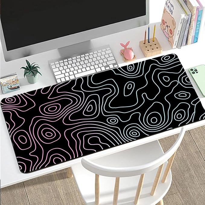 Large Mouse Pad for Desk - Gaming Mouse Pad with Stitched Edges, Anti-Slip Base for Keyboard and Mouse(Dazzle Black, 31.5L x 15.8W inches)