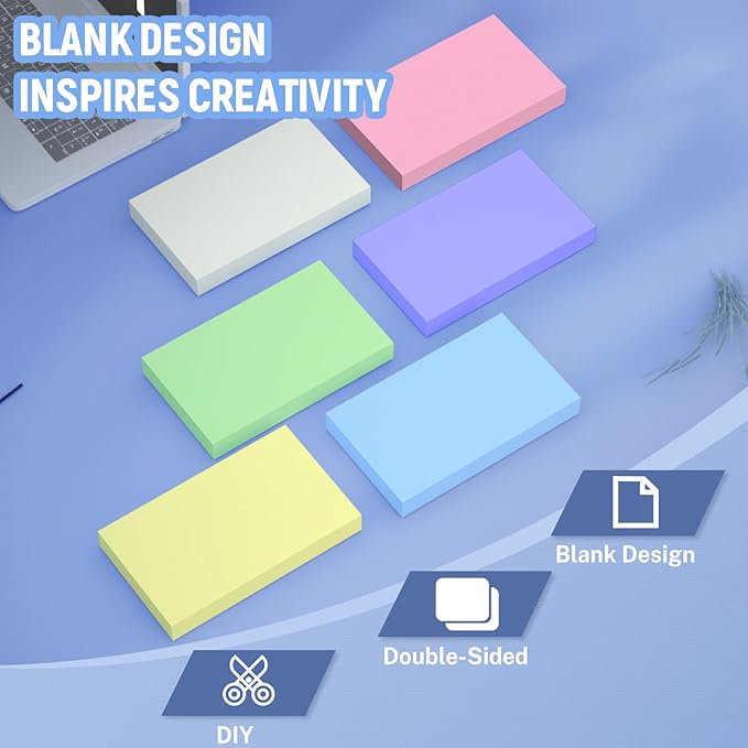 Colored Blank Index Cards 3x5, 600 Pcs 3x5 Index Cards, Double-Sided Blank Flash Cards, Heavy Bright Note Cards 3 x 5, 6 Colors Flashcards for Studying, Colored Notecards for Office, School, and Home