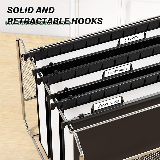 Ansook Extra Capacity Hanging File Folder Letter Size,Heavy Duty 2" Expansion File Folders Hanging with Tabs,6 Pack Plastic File Cabinet Folders,Hanging File Organizers for Bulk Files,Medical Charts