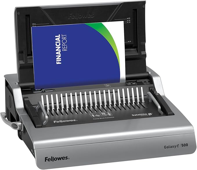 Fellowes Binding Machine Galaxy E Electric Comb Binding (5218301) & Plastic Binding Comb 3/8" Black, 100Pack
