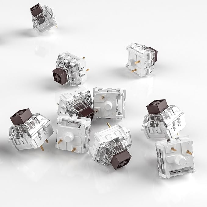 Kailh Box Brown Switches for Mechanical Keyboard,3-Pin 45gf Tactile/Factory Lubed/Dust&Waterproof Switches(Kailh Box Brown,72Pcs)