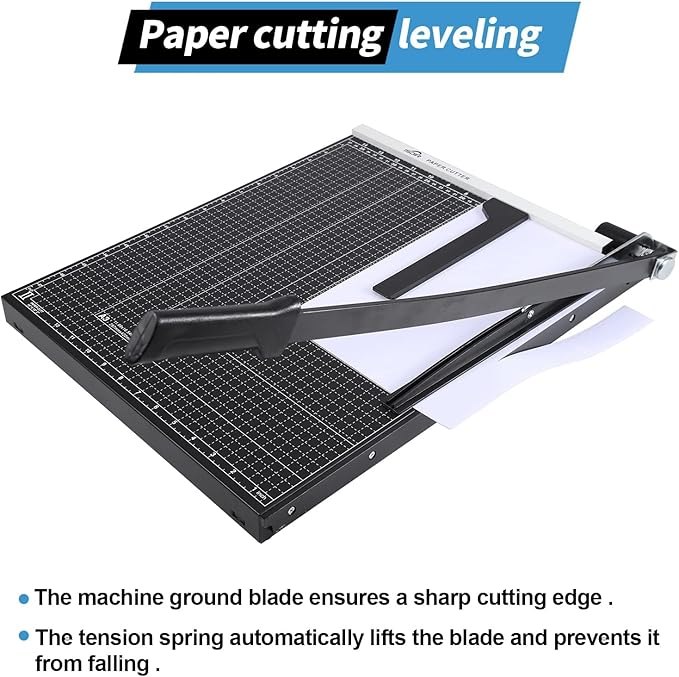 ISDIR Guillotine Paper Cutter 18" with Integrated Pressure Bar – Heavy Duty Metal Base, 15 sheet Capacity, Magnetic Guide & Safety Guard – Precision Trimmer for Cardstock, Crafts, DIY, Photos & Office