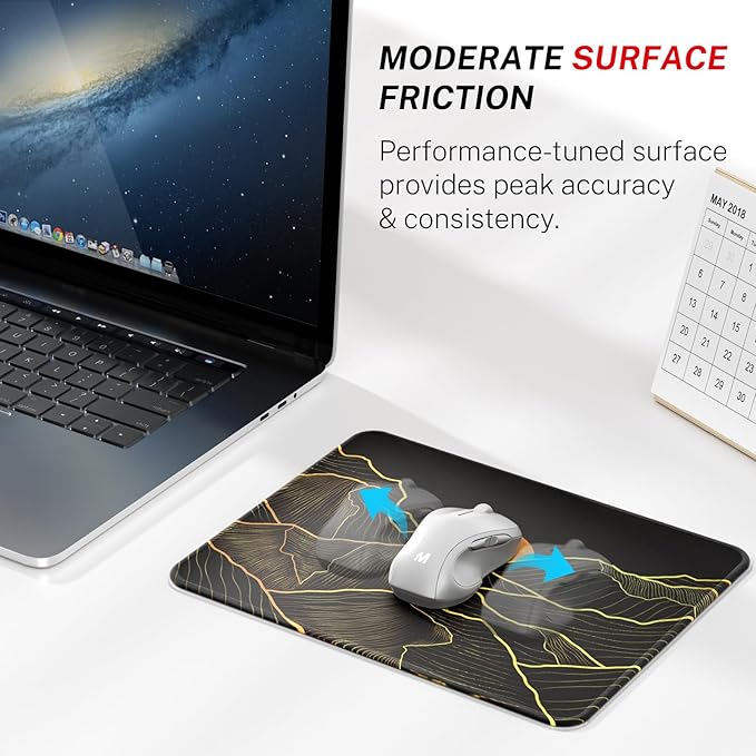 MROCO Mouse Pad [30% Larger] with Anti-Fray Stitched Edges, Premium-Textured Waterproof Surface, Non-Slip Rubber Base, Computer & Gaming Mouse Mat for Laptop, Office & Home, 8.5 x 11 in, Golden Rise