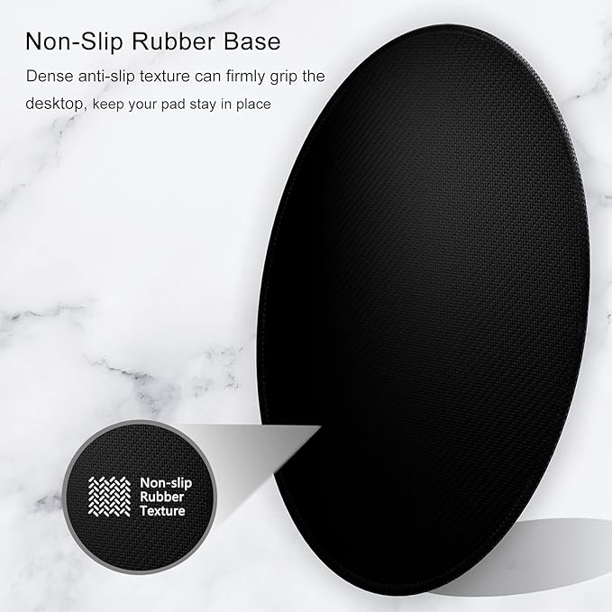 Hsurbtra Mouse Pad, Premium-Textured Small Round Mousepad 8.7 x 8.7 Inch Green, Stitched Edge Anti-Slip Waterproof Rubber Pretty Cute Computer Mat for Office Home Gaming Laptop Men Women Kids
