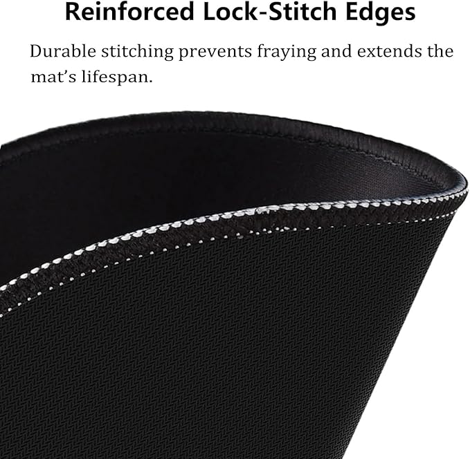 Cute Black Round Mouse Pad with Stitched Edges, 7.9" Diameter & 0.12" Thick, Smooth Fabric Surface & Anti-Slip Rubber Base Portable Circular Mat for Office Desk/Laptop/Home/Gaming/Traveling