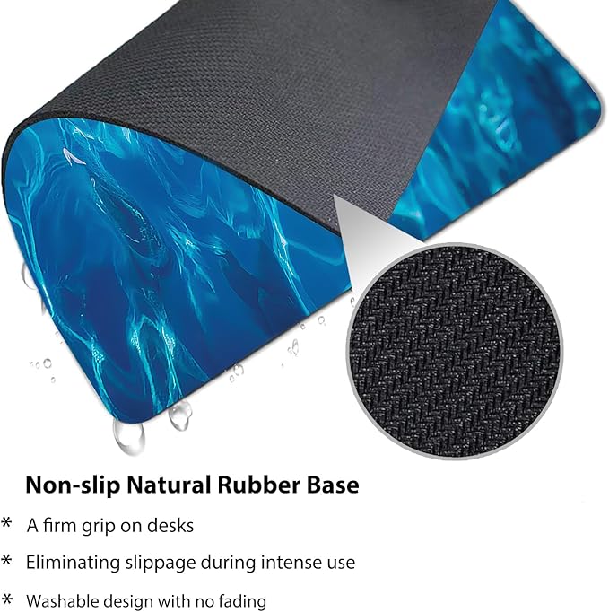9.5"x 7.9" Anti-Slip Office/Gaming Mouse Pad - Crystal Clear Swimming Pool Summer Relaxing Vacation Sports Theme, Cute Natural Washable Rubber Coastal Mat for Desk Decor