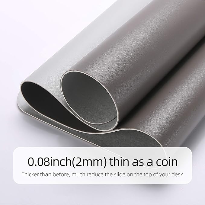 YSAGi Desk Mat, Mouse Pad,Waterproof Desk Pad,Large Mouse pad for Desk, Leather Desk Pad Large for Keyboard and Mouse,Dual-Sided Mouse Mat for Office and Home (Dark Grey, 35.4" x 17")
