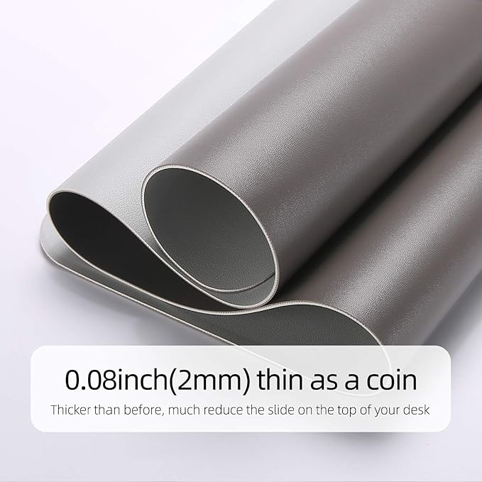 YSAGi Desk Mat, Dual-Sided Desk Pad, 31.5" x 15.7" Laptop Leather Desk Pad Protector, Large Leather Desk Blotter for Keyboard and Mouse, Waterproof Desk Writing Pad (Dark Grey, 31.5" x 15.7")